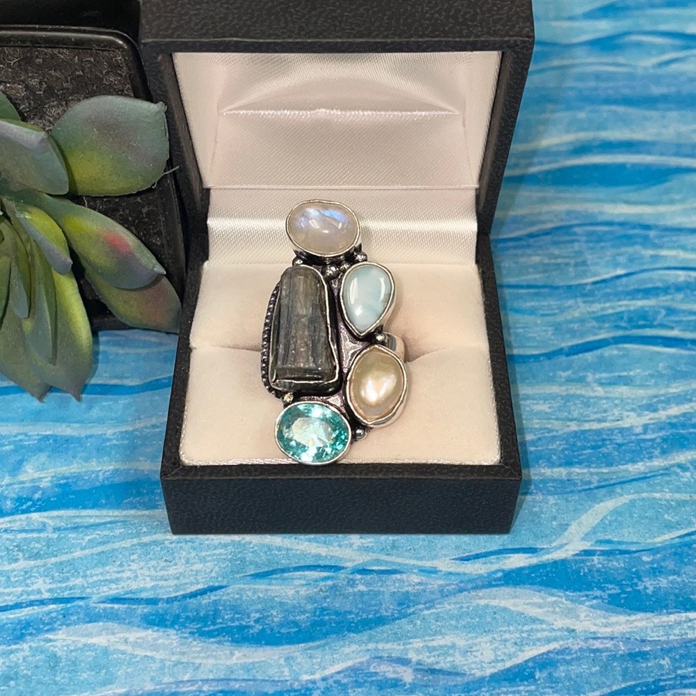 Multi Gem Ring - image 4